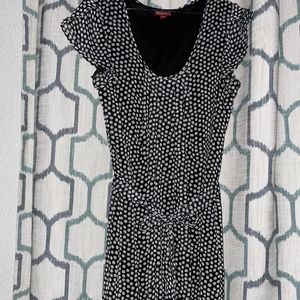 MERONA black dress with polka-dots white size L